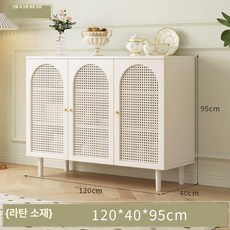 홈카페장 주방 서랍 장식장 진열대 사이드 수납 선반, [라탄 위빙] 120cm 모델 B 캐비닛