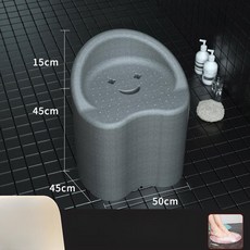 휴대용 좌욕의자 푸세식 변기 공중 화장실 캠핑장 재래식, 그레이 업그레이드 실리콘 마사지 매트 포함, 1개