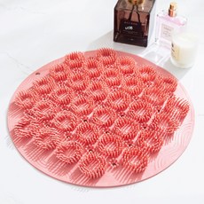 DFMEI 指壓板同款軟膠工廠直銷批發浴室搓澡防滑墊子搓澡當季爆品沐浴, 粉色(直徑30釐米圓形按摩圈):如圖, 1個