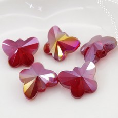 론델 나비 비즈 유리 크리스탈 공예 재료 팔찌 만들기, 1세트, A6203. 15mm (레드 오렌지)