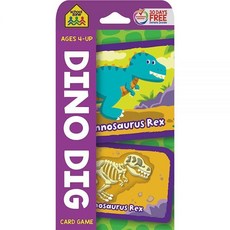 School Zone Dino Dig Card Game: 56 Game Cards Preschool Kindergarten Dinosaurs Dinosaur Names, School Zone Dino Dig Card Game
