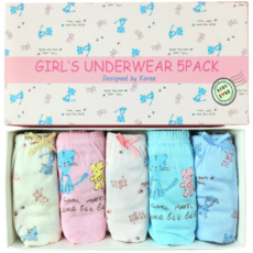 여아용 순면 러브캣 학생 삼각팬티 5종 세트