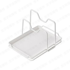 鍋蓋收納架 附接水底盤 雙層設計, 1個, 鍋蓋瀝水架-白色