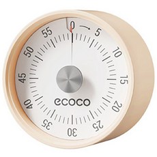ECOCO 意可可磁吸機械式定時器 廚房計時器 做飯 定時提醒器 學習時間管理 鬧鐘, E25023奶油色, 1個