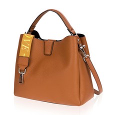 CCREANG 女款韓國產3層牛皮托特包 L8037, 棕色