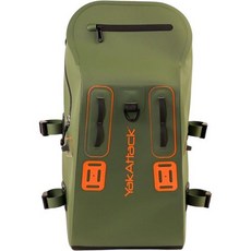 YakAttack 28L DryPak 방수 백팩 - 그린/오렌지 | 카약 낚시 하이킹용 패딩 스트랩이 있는 부력 해양 드라이백 25cm x 56cm 30cm 경량 아웃도어, Green/Orange, 1개