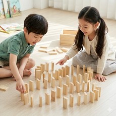 대형 원목 도미노게임 3x6x1cm 집중력향상놀이 100PCS 216PCS 416PCS 1000피스 대형도미노놀이 보관함포함, 1세트