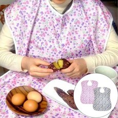 국산 성인용 방수 턱받이 환자용 요양원 앞치마 어르신 노인 국내 자체제작, 핑크 플로랄, 1개