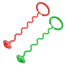 위시월드 LED 발목줄넘기 KC인증 꼬불이형, 레드 그린, 2개