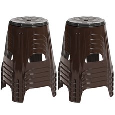 지오리빙 플라스틱 회전의자 10p, 10개, 브라운