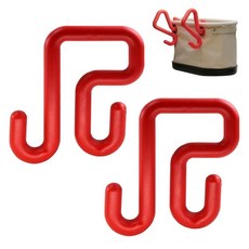 CNQLIS 레드 버킷 후크 4팩 Lineman 버킷 공구 홀더 7.6cm(3인치) 버킷 립에 적합 항공 바구니용 후크 공구 가방 또는 앞치마 부착(레드), 2