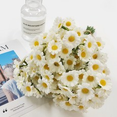 마벨인홈 조화 풍성하고 예쁜 캐모마일 꽃 세트 18P, 화이트, 1개