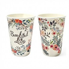 투고팩 플라워 종이컵 390ml, 50개, 1개