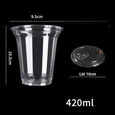 12/16/20온스 일회용 투명 플라스틱 컵 누수 방지 파손 우유 버블티 커피 음료 일상용 214224, 10pcs 16OZ, 10개