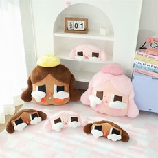 創意卡通哭娃抱枕靠枕車枕系列，毛絨護腰護頸套裝，聖誕節裝飾派對佈置居家裝飾, 棕色哭娃車枕25x20cm/0.2kg,見分類, 1個