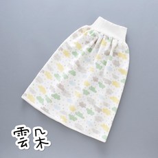 「戒尿布好物」兒童隔尿裙 防尿褲 尿床 柔軟親膚 高腰防漏 卡通圖案, 雲朵,M, 1個