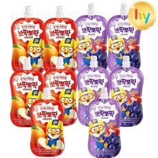 hy 뽀로로 뽀짝뽀짝 유기농주스 2가지맛 100ml(사과오렌지5+포도사과5) 총10입, 10개, 100ml