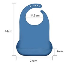 어른용턱받이 방수 요양원 환자용 식사 앞치마 간병, 1개, 1. 블루/소형 실리콘