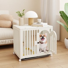 室內家用寵物籠 中型犬寵物籠 小型犬寵物籠 大型犬寵物籠 狗窩寵物籠子 狗籠子 狗別墅狗窩, 1個, 【小號·青春版】純白,籠子