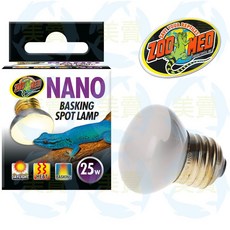 ZOO MED Nano 迷你型爬蟲取暖燈泡，聚光保暖日燈，適用烏龜陸龜，安全加溫設備, 1個, ZOOMED Nano取暖燈 40W