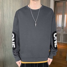 圓領刷毛大學T 長袖寬鬆百搭上衣