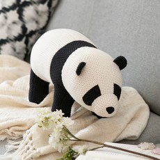 아티슈슈 동물인형 장난감 아기공룡 코끼리 기린 꽃사슴 유니콘 조랑말 사슴 강아지 고양이 당나귀 토끼 코뿔소 공룡 인형 선물, 판다인형 (블랙화이트)팬더, 24cm, 1개