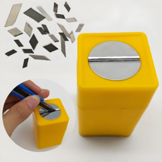 안전한 커터날 절단기 대용량 폐날 수납 케이스 2P 세트, 1세트, 옐로우