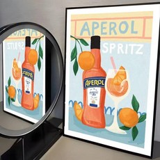 와인 아페롤 스프리츠 포스터 셀프 접착 스티커는 벽면에 적합하며 방수 방습 기능이, L. z4