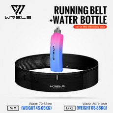 WRELS 허리 가방 초박형 허리 팩 방수 패니 팩 밀착형 탄성 스포츠 가방 야외용 보이지 않는 러닝 허리 가방, S, 블랙-블루 핑크