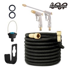 매직코브라 매직호스 풀세트 7.5/15/22/30m 라텍스 강한 내구성 수압 주름호스 고압 물호스 베란다 정원 세차 청소 화장실 매직호수 워터건 분사기 고압세차기 고압분무기, 매직호스(5m-15m), 15m, 숏건세트