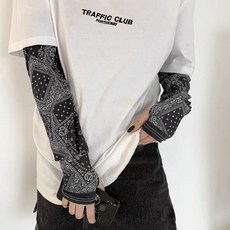 【無品牌】-防曬面罩男女冰絲掛耳護頸圍脖夏天遮陽臉罩袖套腰果花騎行面巾潮, 1個, 無尺寸