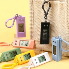 삼각 전자 시계 키링 열쇠 고리 1개입, 퍼플 시계 키링   F-09-282