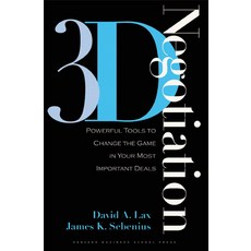 (영문도서) 3-D Negotiation: Powerful Tools to Change the Game in Your Most Important Deals Hardcover, Harvard Business Review Press, English, 9781591397991