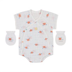 아가방 여름 아기 반팔 배내수트 신생아 크랩 뱀부 반소 배내 수트 (손싸개) 배내저고리 아기 실내복 아기옷 NC유성점