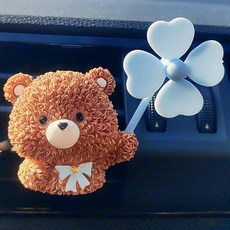 귀여운 자동차 공기 청정기 벤트 클립 미니 팬 디퓨저 클립이 있는 3D 동물 에어컨 장식 액세서리 여성 및 남성용 189460, 곰