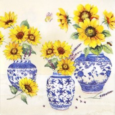 해바라기 도자기 냅킨 K-29-052, 믹스, 1개, 5개입