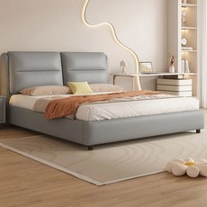 엘티제이 원목 침대 가정용 안방 심플 모던 침대 프레임 A80, 그레이(매트제외)
