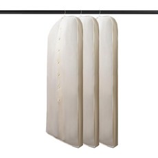 베이지 면 의류 가방 61 x 106.7cm(24 42인치) 지퍼 포함 - 먼지 방지 옷장 오거나이저 쉬운 보관 여행 가방 드레스 정장 및 보관용 프로텍터_164884, Button (24" x 62")_164884