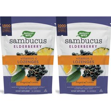 네이처스웨이 삼부커스 엘더베리 비타민 C 로젠지 트로피컬맛, 24정, 2개