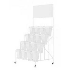 꽃집 진열대 꽃 3층 스탠드 정리대 핑크 계단형 화분대 4줄, E. 검정색 4단 싱글 선반