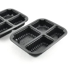 우리팩 검정19153-4A실링용기 4칸실링용기 NSP-19153-4A 100개(블랙)