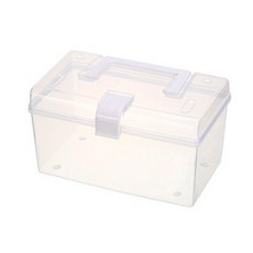 투명 손잡이 플라스틱 보관함 소, 1개, 본상품