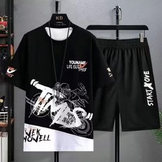 夏季薄款運動套裝 寬鬆涼感 短袖T恤 潮流百搭