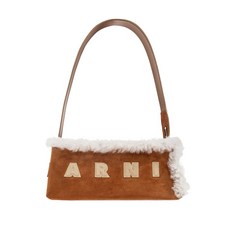 마르니 페이크 시어링 아플리케 숄더 백