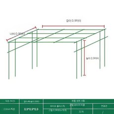 지지대 포도나무 덩굴 토마토 장미아치 넝쿨, 1호 0.9x0.9x0.9m 20mm 두께 미들, 1개