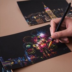 스크래치 페이퍼 A4 A5 액자 수정 팬 986000ea (개), 고급펜