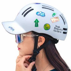 톰디어 초경량 전기 전동 어반 킥보드 자전거 헬멧, 야구모자헬멧, 화이트(57~61cm), 1개