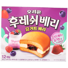 오리온 후레쉬베리 요거트베리 /인기간식/과자케이크/3가지베리와 요거트로 더 상큼하게/블루베리.딸기.라즈베리/학교간식, 336g, 1개