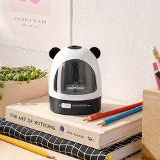모두스마일 나만의 DIY 심조절 전동연필깎이 + 여분칼날, 화이트+블랙