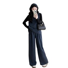 임산부 투피스 바지 세트 봄 가을 루즈핏 세트룩 하이웨스트 나시 탑 와이드 팬츠 캐주얼 팬션룩 JS